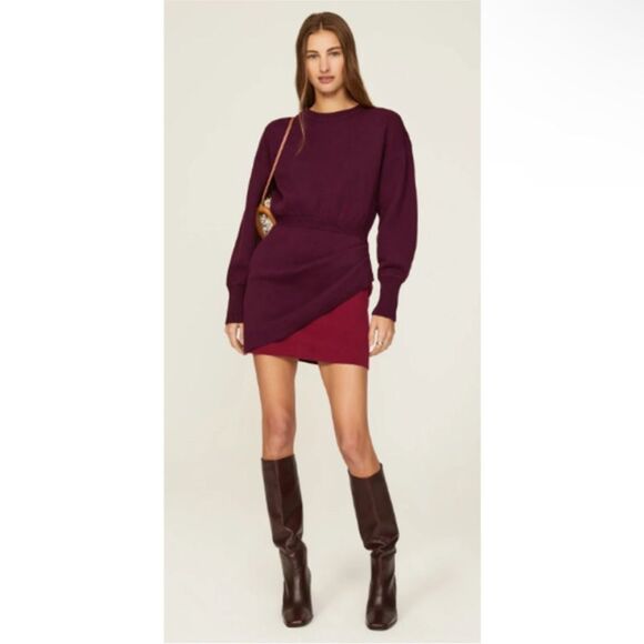 SOMETHING NAVY | Purple Sweater Dress with Fuchsia Skirt Accent Women’s Size M - Picture 1 of 10